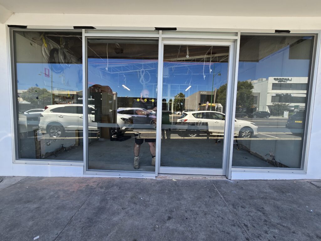 Completed shopfront (auto door)